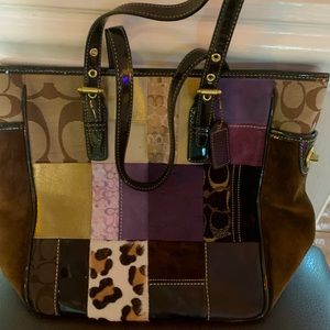 Coach Holiday patchwork bag